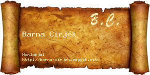 Barna Cirjék névjegykártya